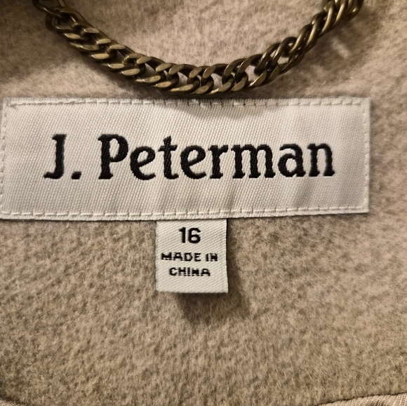 ​J. Peterman Wool Cashmere Belted Wrap Trench Coat - 16 - Picture 2 of 8